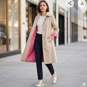 Coach signature c logo pink lining Mac classic trench coat modern heritage singl